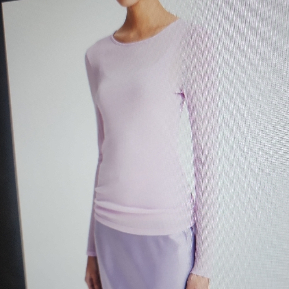 Vince Sheer Long Sleeve Crewneck Top Size S